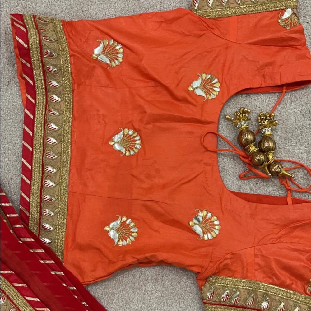 Silk handwork lehga